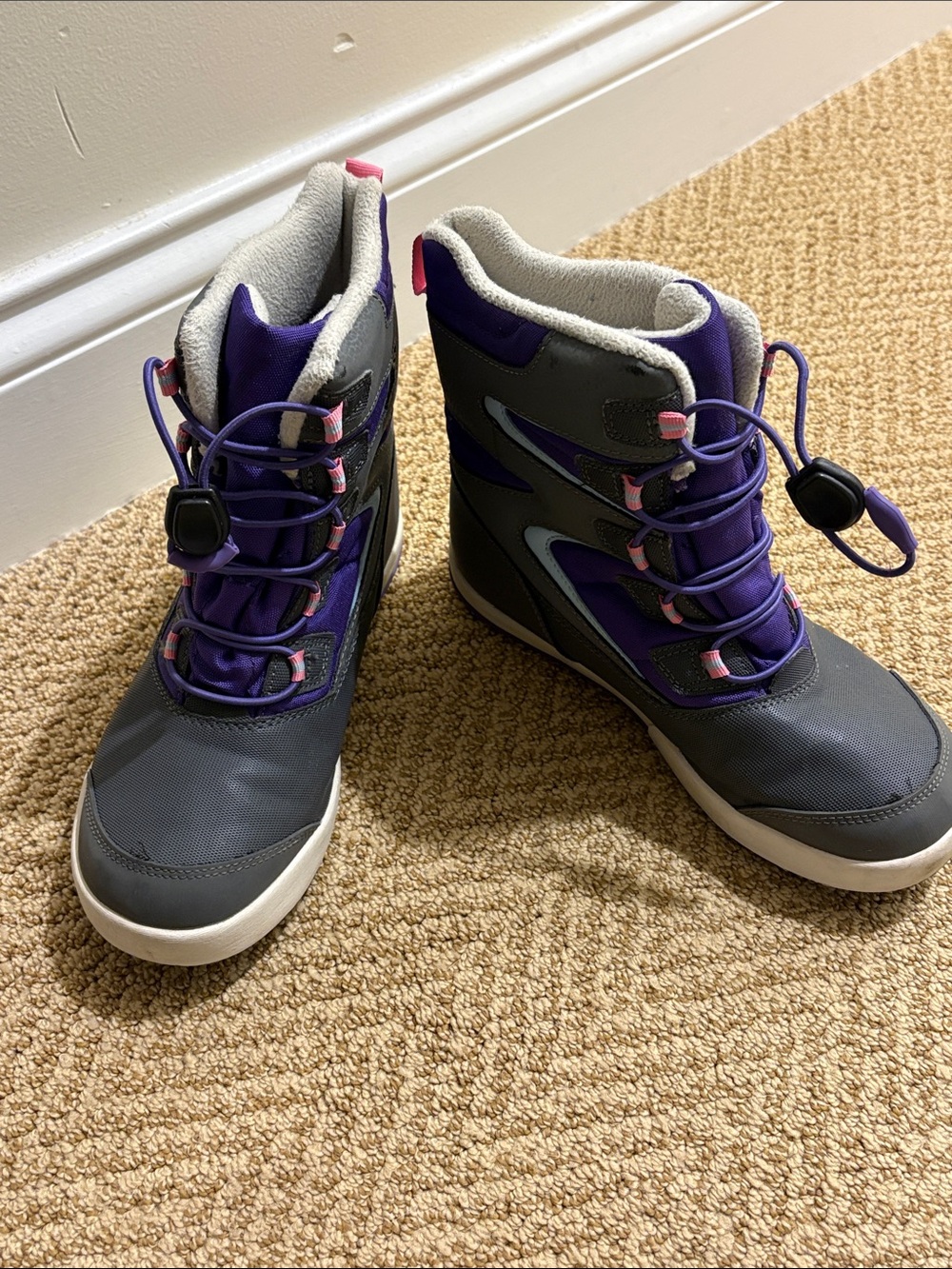 Merrell Girls Gray & Purple Waterproof Winter Boots